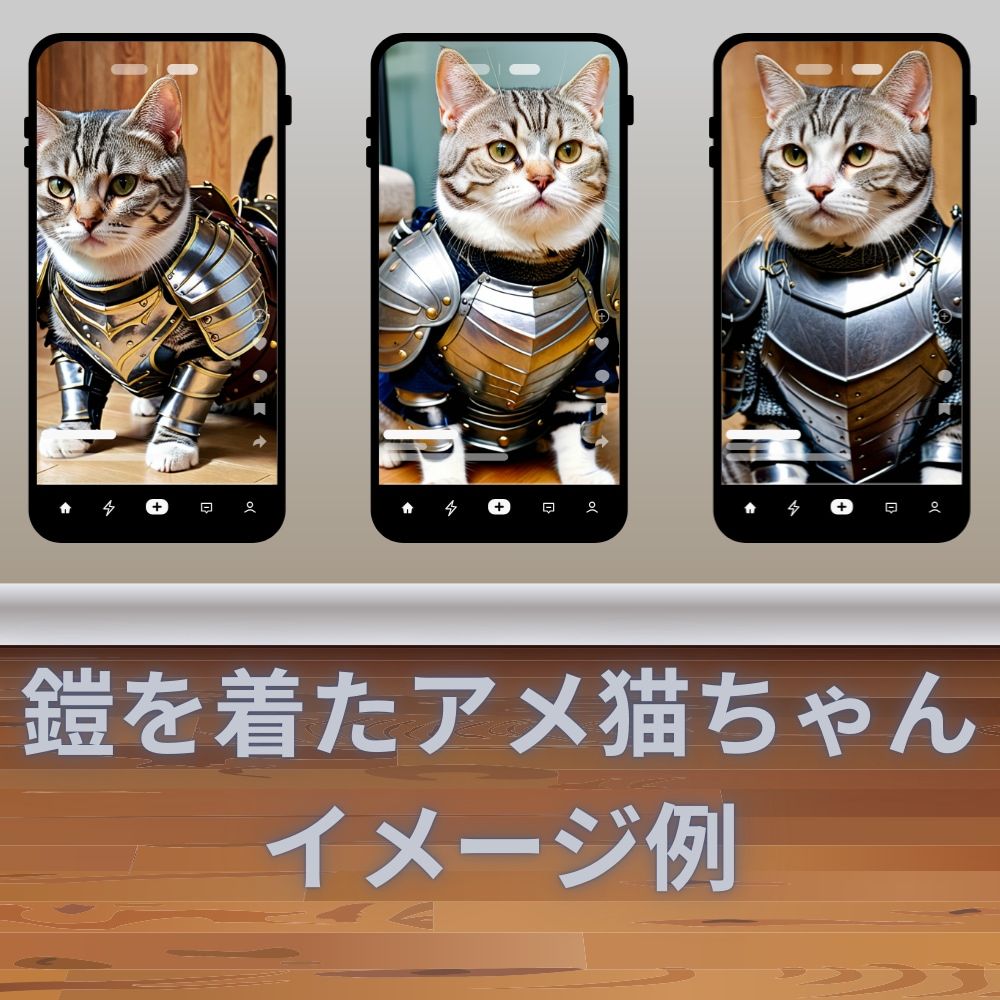 鎧を着たアメ猫